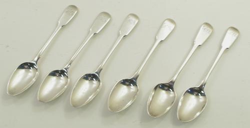 Set of 6 George III Silver Teaspoons c.1811 (1 of 1)