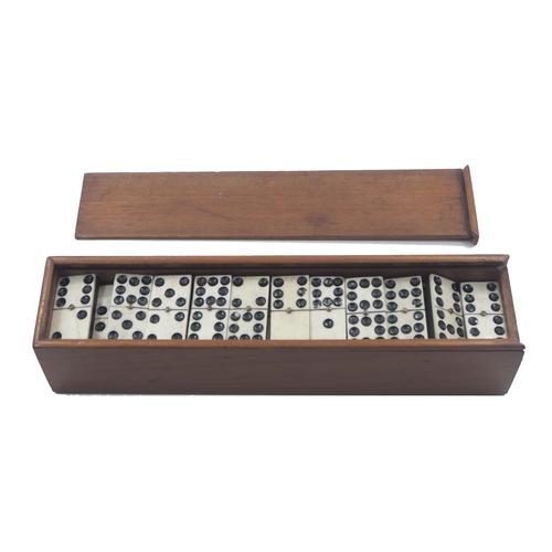 Boxed Set of Double 9 Ebony & Bone Dominoes (1 of 1) Boxed Set of Double 9 Ebony & Bone Dominoes (1 of 1)