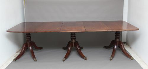 Early 20th Century Mahogany Three Pedestal Dining Table c.1920 (1 of 1)