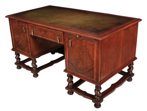 Walnut Leather Top Desk in the Style of William & Mary (1 of 13) Walnut Leather Top Desk in the Style of William & Mary (1 of 13)