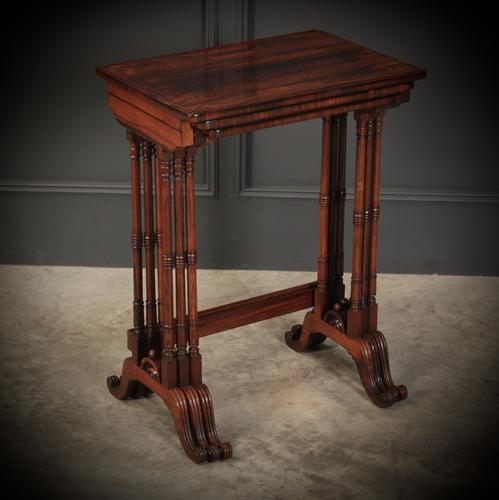 Superb Regency Rosewood Nest of 3 Tables (1 of 19) Superb Regency Rosewood Nest of 3 Tables (1 of 19)
