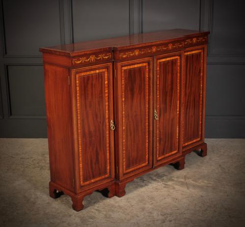 Magnificent Marquetry Inlaid Breakfront Bookcase (1 of 12) Magnificent Marquetry Inlaid Breakfront Bookcase (1 of 12)