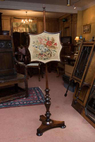 Rosewood Pole Screen c.1840 (1 of 1)