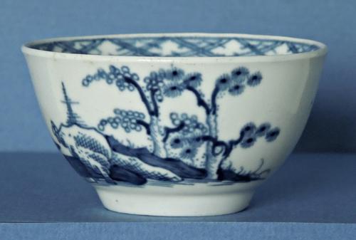 1st Period Worcester Tea Bowl c.1755-1780, Canon Ball Pattern (1 of 1)