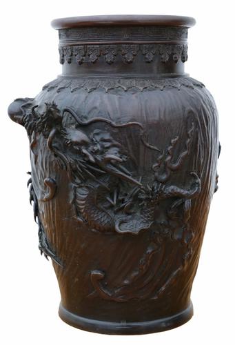 Antique Fine Quality Japanese 19th Century Bronze Vase C.1850 (1 of 6)