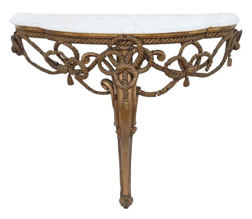 19th Century Gilt Marble Demi-Lune Console Table (1 of 8)