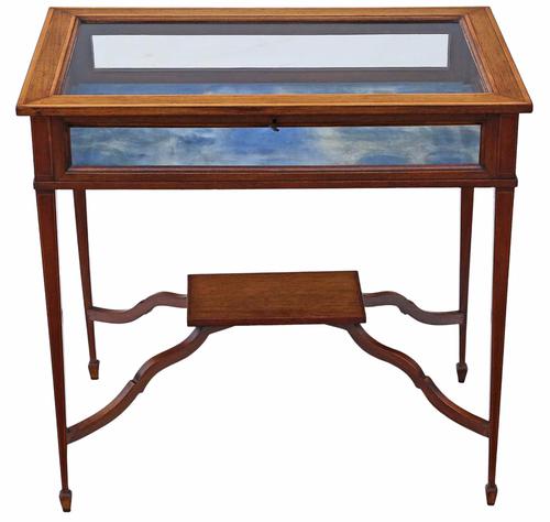 Edwardian Inlaid Mahogany Bijouterie Display Table c.1905 (1 of 1) Edwardian Inlaid Mahogany Bijouterie Display Table c.1905 (1 of 1)