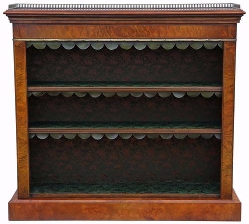 Inlaid Burr Walnut Bookcase Display Adjustable Shelves c.1920 (1 of 1) Inlaid Burr Walnut Bookcase Display Adjustable Shelves c.1920 (1 of 1)