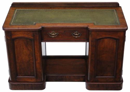 Victorian Burr Walnut Twin Pedestal Desk / Writing Table (1 of 1)