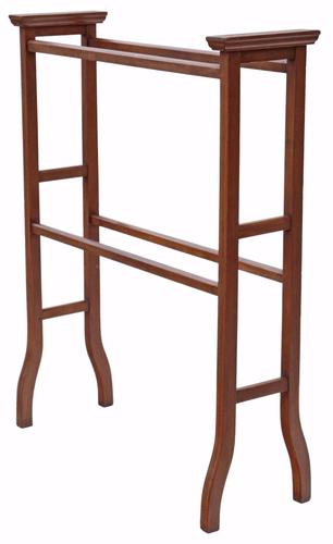 Edwardian Art Nouveau Inlaid Mahogany Towel RAil Stand (1 of 1) Edwardian Art Nouveau Inlaid Mahogany Towel RAil Stand (1 of 1)