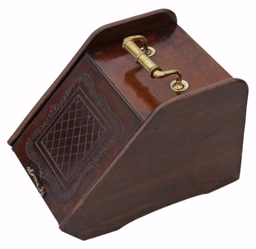 Mahogany Coal Scuttle Box or Purdonium C.1900 (1 of 1)