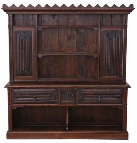 Victorian Gothic Carved Oak Sideboard Chiffonier Dresser (1 of 1) Victorian Gothic Carved Oak Sideboard Chiffonier Dresser (1 of 1)