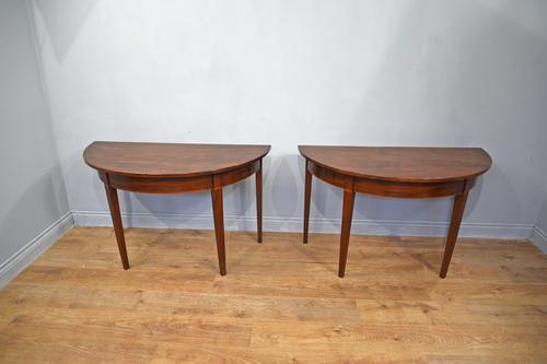 Pair of Georgian Mahogany Demi Lune Console Tables (1 of 1)