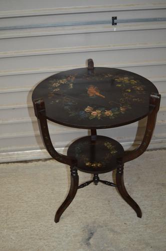 19th Century Painted Occasional Table / Lamp Table / Centre Table Cherubs (1 of 1)