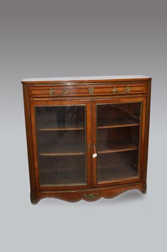 Antique French Bow Front Bookcase Cabinet c.1890 (1 of 1)