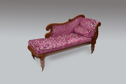 Victorian Walnut Chaise Longue Sofa (1 of 1)