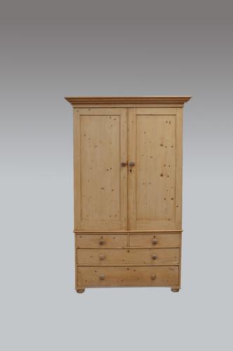 Antique Victorian Pine Linen Press (1 of 1)