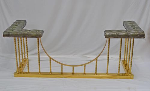 Brass Club Fender Buttoned Leather Seat (1 of 1) Brass Club Fender Buttoned Leather Seat (1 of 1)