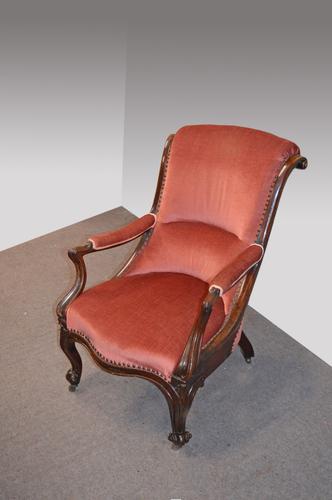 Victorian Mahogany Open Armchair (1 of 1)