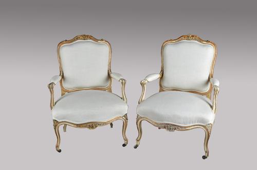 Pair of 19th Century French Louis Style Fauteuils Armchairs (1 of 1)