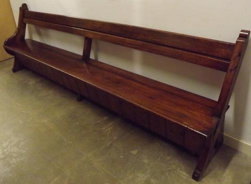 Victorian 9ft Solid Pitch Pine Church Pew Bench c.1860 (1 of 1)