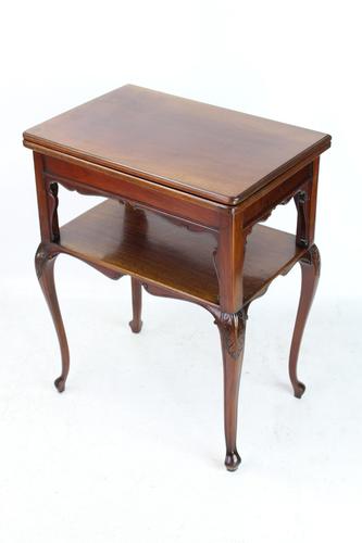 Small Victorian Mahogany Fold Over Card Table (1 of 13)