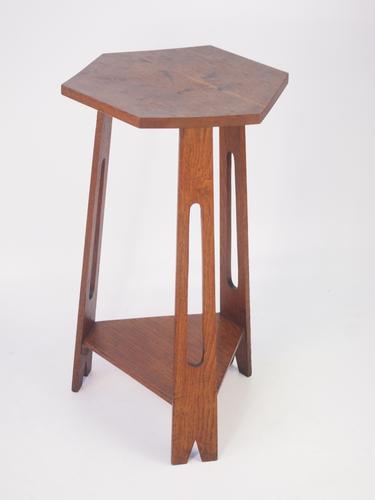 Tall Edwardian Oak Arts & Crafts Table (1 of 1)