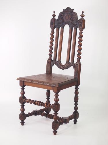 Gothic Revival Oak Hall Chair (1 of 1)