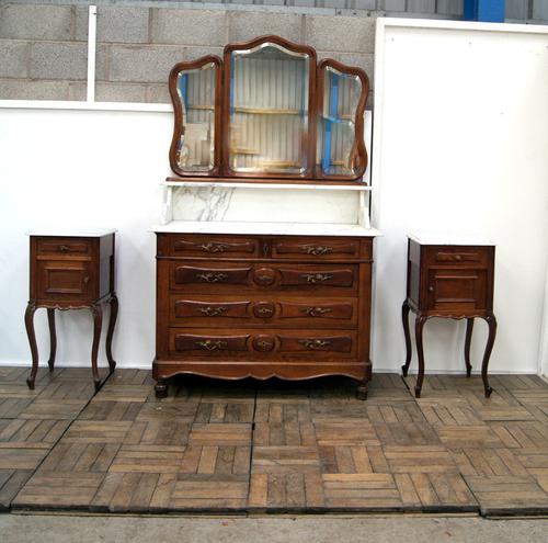 Good Solid Oak 5 Piece French Bedroom Set c.1900 (1 of 19)