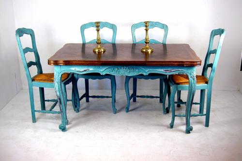 French Oak Extending Table & 6 Chairs c.1920 (1 of 1)