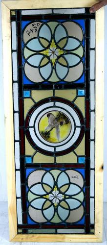 One of 4 Wonderful Painted Bird Windows c.1900 (1 of 1)