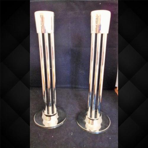 Pair of Silver Plated Secessionist Candlesticks (1 of 10) Pair of Silver Plated Secessionist Candlesticks (1 of 10)
