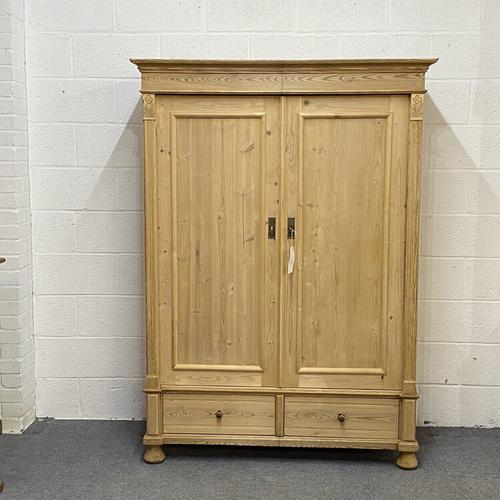 Small Double Antique Pine Wardrobe 'Dismantles' (1 of 7)