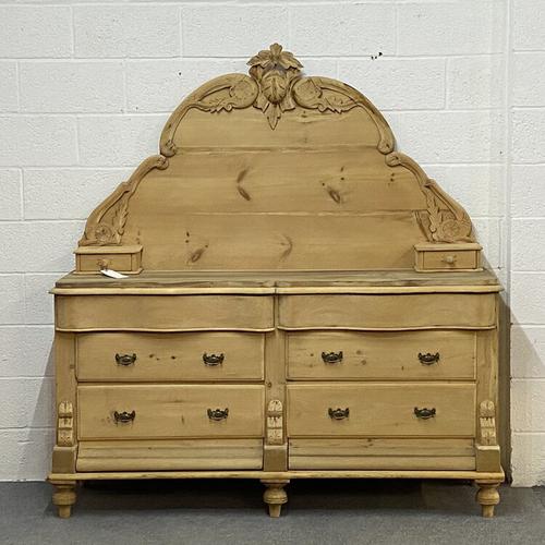 "His N Hers" Antique Victorian Pine Serpentine Chest of Drawers with Large Gallery Back Stand (1 of 7)