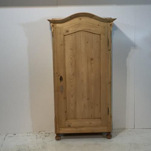 Slim Antique Pine, Arched Top, Linen Cupboard c.1910 (1 of 1)