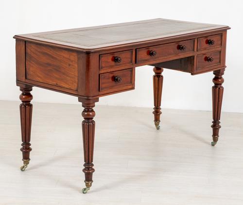 Victorian 5 Drawer Mahogany Writing Table (1 of 7)