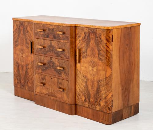 Superb Art Deco Figured Walnut Sideboard (1 of 8)