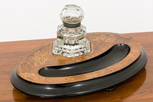 Victorian Walnut Ink Stand (1 of 1)