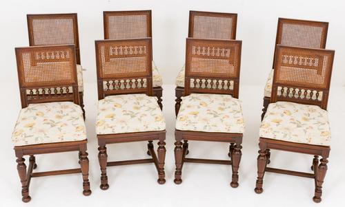 Pretty Set of 8 Oak Dining Chairs c.1890 (1 of 1)