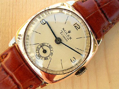 Rolex Tudor Pink Gold Cushion Watch 1946 rolex07 LA30836 Rolex Tudor Pink Gold Cushion Watch 1946 rolex07 LA30836