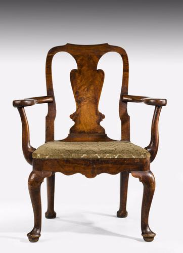 Early 18th Century Walnut Armchair c.1730 (1 of 1)