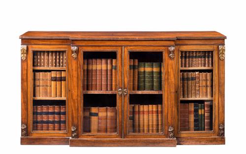 Mid 19th Century Well Figured Mahogany Breakfront Side Cabinet (1 of 1)