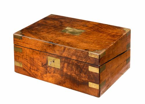 Late 19th Century Walnut Writing Slope with Original Brass Mounts (1 of 1) Late 19th Century Walnut Writing Slope with Original Brass Mounts (1 of 1)