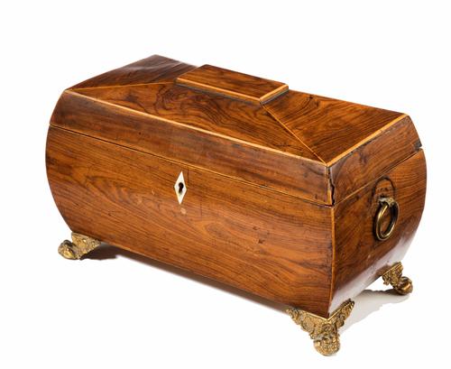 Regency Period Sarcophagus Shaped Tea Caddy (1 of 1)