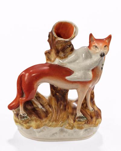 Late 19th Century Staffordshire Vase Figure of a Fox (1 of 1) Late 19th Century Staffordshire Vase Figure of a Fox (1 of 1)