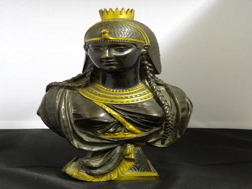 Bronze & Gilt-Bronze Bust of Cleopatra, French Made, 19th Century (1 of 18) Bronze & Gilt-Bronze Bust of Cleopatra, French Made, 19th Century (1 of 18)