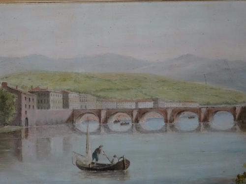 Lovely 19th Century 'Italian Lake & Vessel Landscape' Seascape Oil Painting c.1890 (1 of 6) Lovely 19th Century 'Italian Lake & Vessel Landscape' Seascape Oil Painting c.1890 (1 of 6)