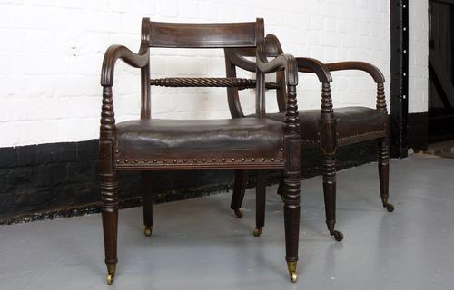 Pair of Good Georgian Armchairs / Side Chairs in Original Condition (1 of 1) Pair of Good Georgian Armchairs / Side Chairs in Original Condition (1 of 1)