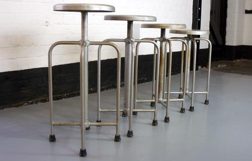 4 Vintage 1950s Swivel Medical Stools – Set 1 (1 of 1) 4 Vintage 1950s Swivel Medical Stools – Set 1 (1 of 1)