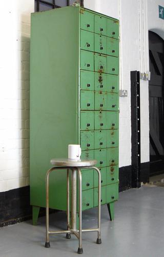 Great Bank of 30 Small Compartment Industrial Lockers (1 of 1)